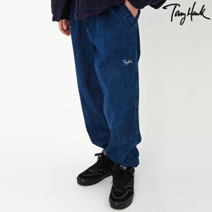 [Tony Hawk]  로고 데님 조거 팬츠_인디고