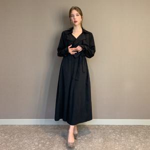 [파슨스] Wing.Belted Shirts Dress_Black    [PW2Q9OP03]