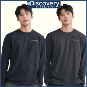 디스커버리 25FW 가을 신상 남성 그래핀 그리드 플리스 긴팔티 DMRL3E054 CJDTT