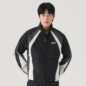 휠라 크링클 홑겹 컬러블럭 벤틸레이션 바람막이 FS2JKG2104X_BLK