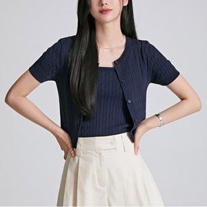 케이블 반팔 가디건 (SPCKC38G90-T)