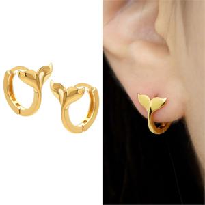 14K 금침 골드 고래 꼬리 원터치링 귀걸이 (9047795)
