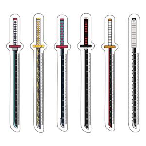 귀멸의 칼날 캐릭터 칼모양 12CM 투명 아크릴 눈금자