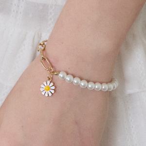 [아워호프] Daisy Pearl Chain Bracelet - Gold [H25SM1-AC02-GOL]