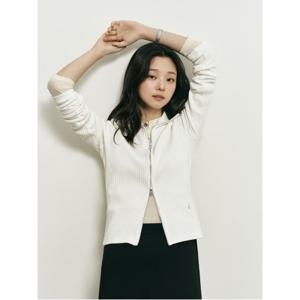 [B. my] 골지 투웨이 칼라 집업  아이보리 (BF5841N010)