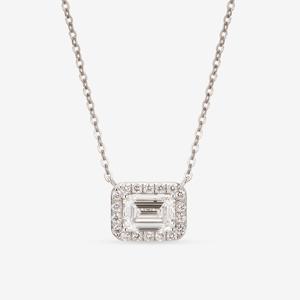 14K/18K 헤일로 에메랄드컷 랩 다이아몬드 1캐럿 목걸이(총 약 1.1CT)