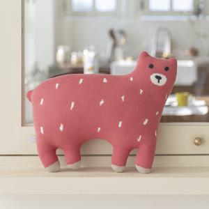 [무케] 닛닛_포근한 꿈꾸는 친구 곰 니트 인형 자니 Pink 선물 쿠션 애착인형
