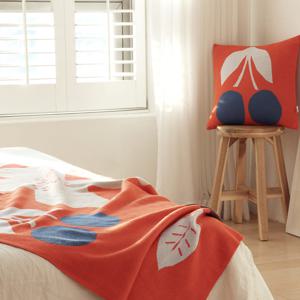 [무케] 닛닛_블루체리 니트쿠션커버 A Flame orange 거실 침대 쇼파