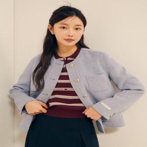 [정상가319,000] 캐시미어 자수 라운드넥 재킷 GPAM0JK901