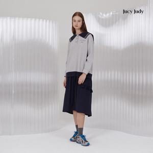 J져지우븐배색빅카라원피스ON JXOP72AD