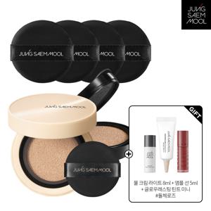 [저스트] 스킨 누더 커버레이어 쿠션 (본품+리필) + 쿠션 퍼프 4P + 구성