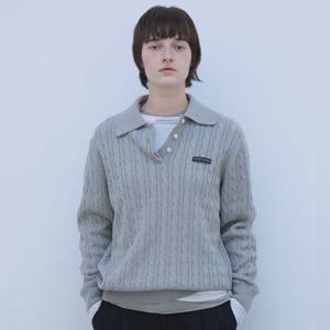 CABLE KNIT POLO (2color)