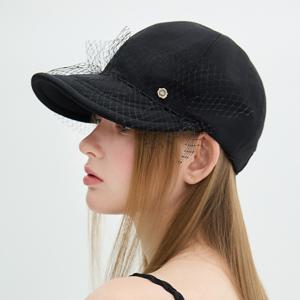 레이스 와이어 캡 - 블랙