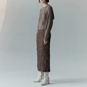 CRINKLED BANDING MAXI SKIRT