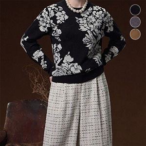 홈쇼핑 인기 23FW 메리노울100 자카드 니트 3종 택1