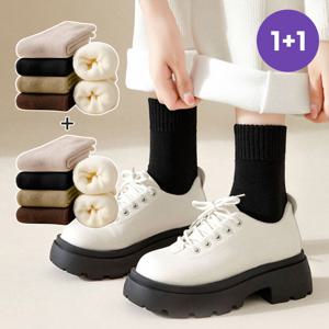 1+1 로이 방한 겨울 여성 무압박 기모양말 융털양말 5컬레 세트