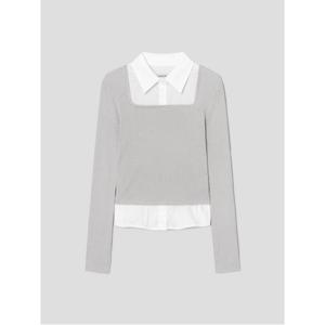 셔츠 칼라 레이어드 풀오버  라이트 그레이 (325851LY62)