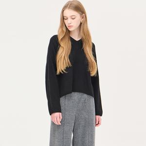 브이넥 레그런 울 니트_SAKP46461BK