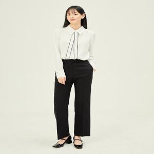 배색 타이 히든 버튼 블라우스 GP9M0BL901