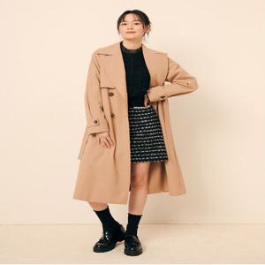 와이드 칼라 더블 버튼 트렌치 코트 GP9M0TC901