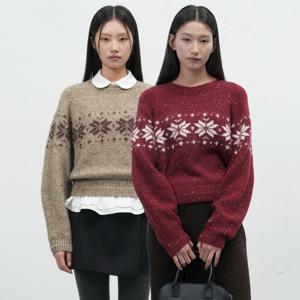 더스트 스노우 니트 풀오버 3COL / WBE4L05539