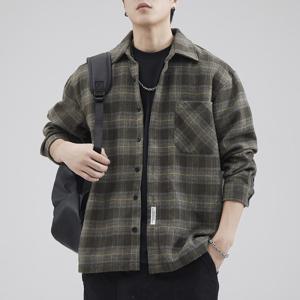 [브리치] 제로투올샵2 / 고급 체크 캐주얼 셔츠 옥스포드 카페브라운 M 55.0 65.0kg