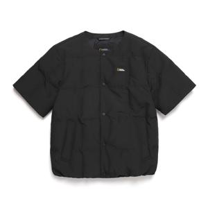 N244UDW921 헤론 U넥 경량 구스 다운 반팔 점퍼 CARBON BLACK