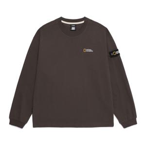 N253UTS901 세미오버핏 롱 슬리브 티셔츠 BROWN