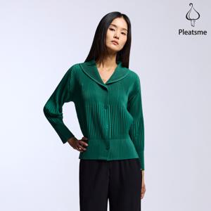 [최초가 169000원] 투 티어드 플리츠 숄 카라 버튼 가디건_PPCDW025001