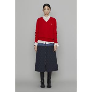 [최초가:548,000원] 데님 패치 A라인 퀼팅 스커트 LFKAW24320