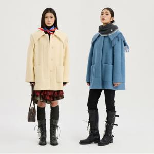 [최초가:868,000원] 카라 프린지 하프 코트 LFCAW24510 2종 택1