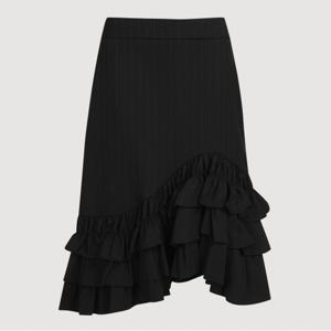 [최초가 498,000원] [Atelier] Frill Point Herringbone Stripe Long Skirt_LFKAW24830BKX