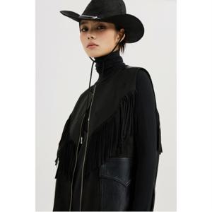 [최초가 598,000원] [Atelier] Fringe Suede Vest (black)_LFVAW24900BKX