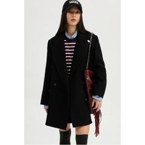 [최초가 698,000원] [Handmade] Gang Collar Double Half Coat (black)_LFCAW24410BKX