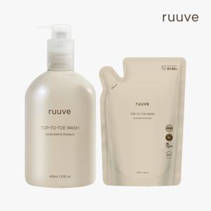 [무료배송] 러베 히알루론 탑투토 올인원 아기 바디워시 400ml + 리필 350ml [+gift. 미니 엉덩이 클렌저 45ml]