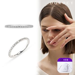 15번) 14k 18k 모던 랩 다이아몬드 이터니티 밴드 반지(1.4mm)