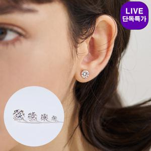 14K 모이사나이트 베이직 4프롱 귀걸이(4type)