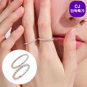 [CJ단독] 14K/18K 모이사나이트 믹스 이터니티 반지 (1.7mm,2.2mm)