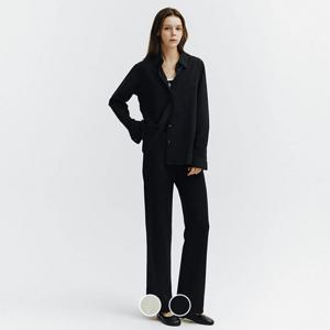 414906 여 슬림 스트레이트 풀밴딩 팬츠