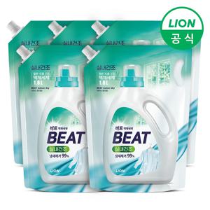 비트 실내건조 액체세제 1.8L 리필 5개 비건 세탁세제 일반 드럼 겸용