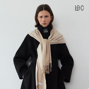 [LE CASHMERE] 르캐시미어 25FW 캐시미어 100 배색 우븐 머플러