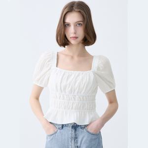 게스진 여성 스퀘어넥 백 리본 블라우스 YP2W3256