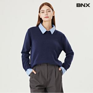 정상가:69,000 | 베이직 셔츠 레이어드 배색 긴팔 니트 (BW3KP008L0)