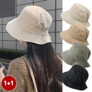 [1+1] 바스락 셔링 버킷햇 밴딩 여성 가을 햇빛차단 챙 벙거지 썬캡 모자