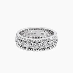 17번)14K 랩다이아 클라우드 레이어 반지