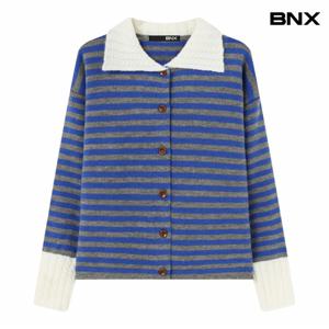 정상가:59,000원: ㅣ 꽈배기 카라 스트라이프 니트 가디건 (BX4CD017L0)