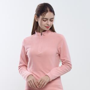 마시멜로 여성 기모 집업티 부드러운 양면 기모 집업 긴팔 티셔츠(AY12LT049W)