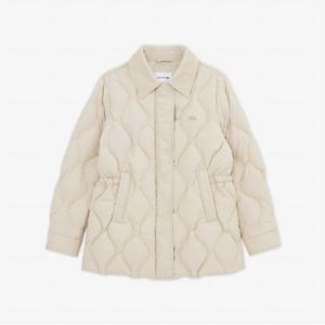 [안유진 착용] 여성 물결 퀼팅 코듀로이 카라 중힙 다운 BF535E-55N 02S