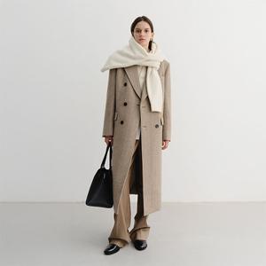 던스트 UNISEX TAILORED DOUBLE-BREASTED WOOL COAT BEIGE HERRINGBONE_UDCO5D125I3