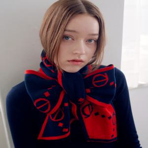 루이까또즈 울혼방 니트 머플러 리버티벨니트 레드 2DMK802RE